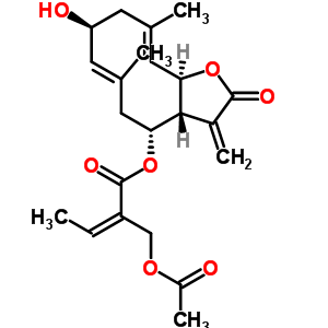 38456-36-9  (3aR,4R,6E,8S,10E,11aR)-8-hydroxy-6,10-dimethyl-3-methylidene-2-oxo-2,3,3a,4,5,8,9,11a-octahydrocyclodeca[b]furan-4-yl (2Z)-2-[(acetyloxy)methyl]but-2-enoate