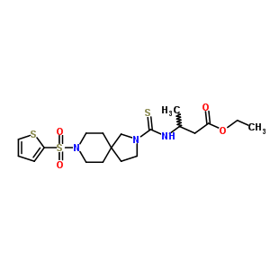 4027-31-0  ethyl 3-({[8-(thiophen-2-ylsulfonyl)-2,8-diazaspiro[4.5]dec-2-yl]carbonothioyl}amino)butanoate
