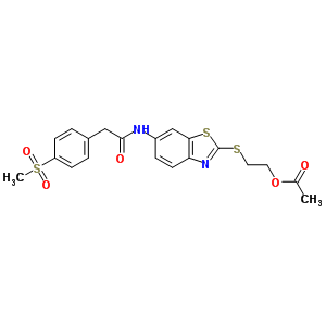4061-42-1  2-{[6-({[4-(methylsulfonyl)phenyl]acetyl}amino)-1,3-benzothiazol-2-yl]sulfanyl}ethyl acetate