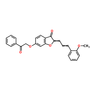 4573-39-1  2-[3-(2-methoxyphenyl)prop-2-en-1-ylidene]-6-(2-oxo-2-phenylethoxy)-1-benzofuran-3(2H)-one