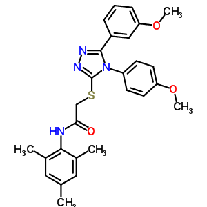 4791-09-7  2-{[5-(3-methoxyphenyl)-4-(4-methoxyphenyl)-4H-1,2,4-triazol-3-yl]sulfanyl}-N-(2,4,6-trimethylphenyl)acetamide