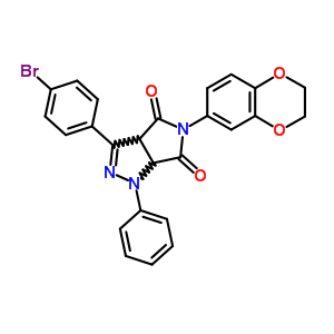 4823-31-8  3-(4-bromophenyl)-5-(2,3-dihydro-1,4-benzodioxin-6-yl)-1-phenyl-3a,6a-dihydropyrrolo[3,4-c]pyrazole-4,6(1H,5H)-dione