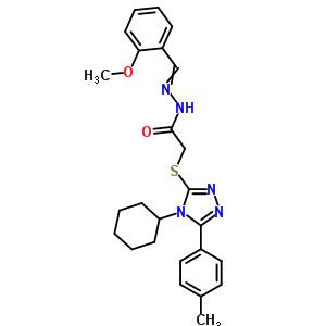 4852-27-1  2-{[4-cyclohexyl-5-(4-methylphenyl)-4H-1,2,4-triazol-3-yl]sulfanyl}-N'-[(2-methoxyphenyl)methylidene]acetohydrazide