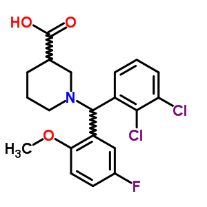 5116-96-1  1-[(2,3-dichlorophenyl)(5-fluoro-2-methoxyphenyl)methyl]piperidine-3-carboxylic acid