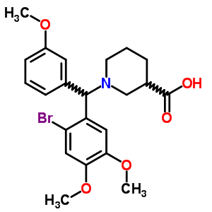 5117-38-4  1-[(2-bromo-4,5-dimethoxyphenyl)(3-methoxyphenyl)methyl]piperidine-3-carboxylic acid