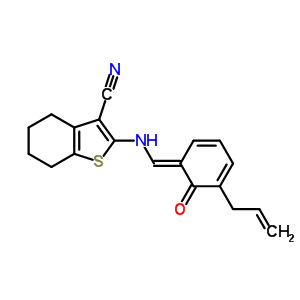 5302-68-1  2-{[(E)-(6-oxo-5-prop-2-en-1-ylcyclohexa-2,4-dien-1-ylidene)methyl]amino}-4,5,6,7-tetrahydro-1-benzothiophene-3-carbonitrile