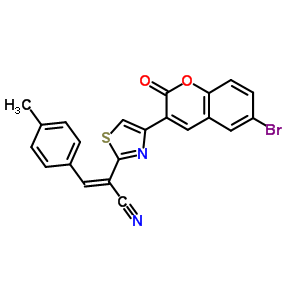 5309-76-2  (2Z)-2-[4-(6-bromo-2-oxo-2H-chromen-3-yl)-1,3-thiazol-2-yl]-3-(4-methylphenyl)prop-2-enenitrile