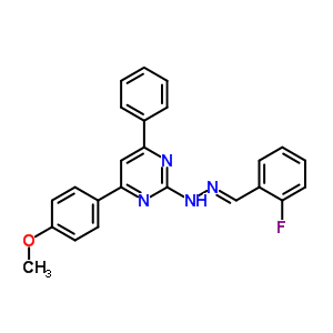 5341-29-7  2-{(2E)-2-[(2-fluorophenyl)methylidene]hydrazino}-4-(4-methoxyphenyl)-6-phenylpyrimidine