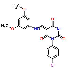 5389-41-3  (5Z)-1-(4-chlorophenyl)-5-{[(3,5-dimethoxyphenyl)amino]methylidene}pyrimidine-2,4,6(1H,3H,5H)-trione