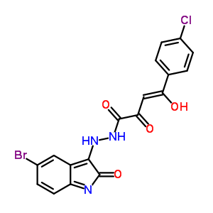 5405-35-6  (3Z)-N'-(5-bromo-2-oxo-2H-indol-3-yl)-4-(4-chlorophenyl)-4-hydroxy-2-oxobut-3-enehydrazide
