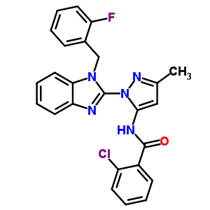 5491-21-4  2-chloro-N-{1-[1-(2-fluorobenzyl)-1H-benzimidazol-2-yl]-3-methyl-1H-pyrazol-5-yl}benzamide