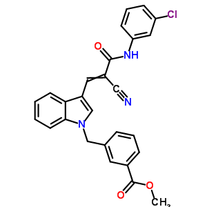 5530-28-9  methyl 3-[(3-{3-[(3-chlorophenyl)amino]-2-cyano-3-oxoprop-1-en-1-yl}-1H-indol-1-yl)methyl]benzoate