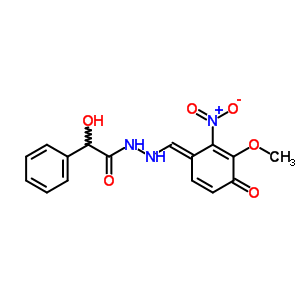 5536-45-8  2-hydroxy-N'-[(E)-(3-methoxy-2-nitro-4-oxocyclohexa-2,5-dien-1-ylidene)methyl]-2-phenylacetohydrazide