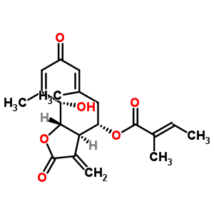 56221-98-8  (3aR,4S,6E,9Z,11S,11aS)-11-hydroxy-6,10-dimethyl-3-methylidene-2,8-dioxo-2,3,3a,4,5,8,11,11a-octahydrocyclodeca[b]furan-4-yl (2E)-2-methylbut-2-enoate