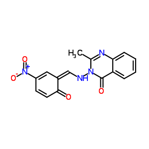 5628-82-0  2-methyl-3-{[(Z)-(3-nitro-6-oxocyclohexa-2,4-dien-1-ylidene)methyl]amino}quinazolin-4(3H)-one