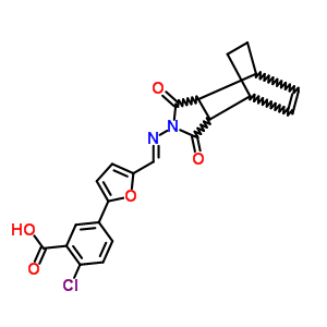 5732-96-7  2-chloro-5-(5-{(E)-[(1,3-dioxo-1,3,3a,4,7,7a-hexahydro-2H-4,7-ethanoisoindol-2-yl)imino]methyl}furan-2-yl)benzoic acid