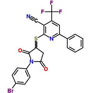 5786-22-1  2-{[1-(4-bromophenyl)-2,5-dioxopyrrolidin-3-yl]sulfanyl}-6-phenyl-4-(trifluoromethyl)pyridine-3-carbonitrile