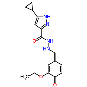 5788-38-5  5-cyclopropyl-N'-[(Z)-(3-ethoxy-4-oxocyclohexa-2,5-dien-1-ylidene)methyl]-1H-pyrazole-3-carbohydrazide