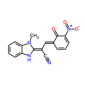 5808-62-8  (2E,3E)-2-(1-methyl-1,3-dihydro-2H-benzimidazol-2-ylidene)-3-(5-nitro-6-oxocyclohexa-2,4-dien-1-ylidene)propanenitrile
