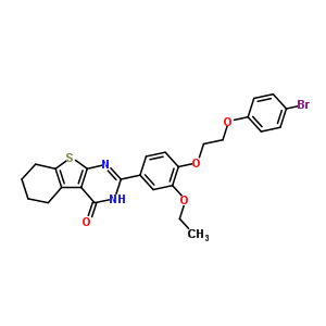 5823-85-8  2-{4-[2-(4-bromophenoxy)ethoxy]-3-ethoxyphenyl}-5,6,7,8-tetrahydro[1]benzothieno[2,3-d]pyrimidin-4(3H)-one