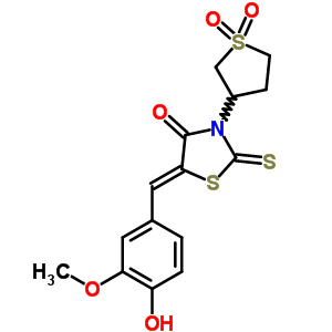 5862-71-5  (5Z)-3-(1,1-dioxidotetrahydrothiophen-3-yl)-5-[(4-hydroxy-3-methoxyphenyl)methylidene]-2-thioxo-1,3-thiazolidin-4-one