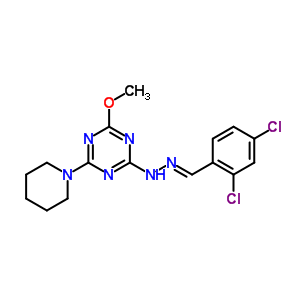 5879-23-2  2-{(2E)-2-[(2,4-dichlorophenyl)methylidene]hydrazino}-4-methoxy-6-piperidin-1-yl-1,3,5-triazine