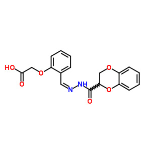 5881-99-2  (2-{(Z)-[(2,3-dihydro-1,4-benzodioxin-2-ylcarbonyl)hydrazono]methyl}phenoxy)acetic acid