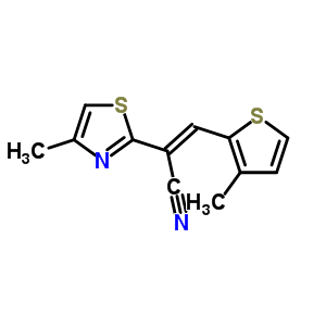 5912-43-6  (2E)-2-(4-methyl-1,3-thiazol-2-yl)-3-(3-methylthiophen-2-yl)prop-2-enenitrile