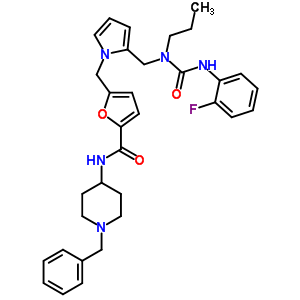 5974-04-9  N-(1-benzylpiperidin-4-yl)-5-{[2-({[(2-fluorophenyl)carbamoyl](propyl)amino}methyl)-1H-pyrrol-1-yl]methyl}furan-2-carboxamide