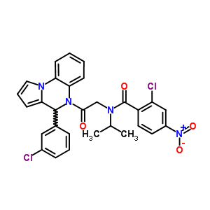 5979-24-8  2-chloro-N-{2-[4-(3-chlorophenyl)pyrrolo[1,2-a]quinoxalin-5(4H)-yl]-2-oxoethyl}-N-(1-methylethyl)-4-nitrobenzamide
