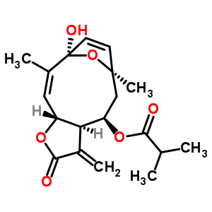 59979-57-6  (3aR,4R,6R,9R,10Z,11aR)-9-hydroxy-6,10-dimethyl-3-methylidene-2-oxo-2,3,3a,4,5,6,9,11a-octahydro-6,9-epoxycyclodeca[b]furan-4-yl 2-methylpropanoate