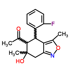 6043-41-0  1-[4-(2-fluorophenyl)-6-hydroxy-3,6-dimethyl-4,5,6,7-tetrahydro-2,1-benzisoxazol-5-yl]ethanone