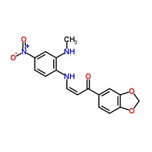 6132-59-8  (2Z)-1-(1,3-benzodioxol-5-yl)-3-{[2-(methylamino)-4-nitrophenyl]amino}prop-2-en-1-one