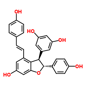 62218-08-0  5-{(2R,3R)-6-hydroxy-2-(4-hydroxyphenyl)-4-[(E)-2-(4-hydroxyphenyl)ethenyl]-2,3-dihydro-1-benzofuran-3-yl}benzene-1,3-diol