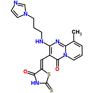 6239-94-7  2-{[3-(1H-imidazol-1-yl)propyl]amino}-9-methyl-3-[(Z)-(4-oxo-2-thioxo-1,3-thiazolidin-5-ylidene)methyl]-4H-pyrido[1,2-a]pyrimidin-4-one