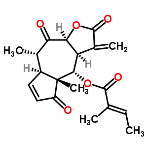 64937-26-4  (3aS,4S,4aR,7aS,8S,9aS)-4a,8-dimethyl-3-methylidene-2,5,9-trioxo-2,3,3a,4,4a,5,7a,8,9,9a-decahydroazuleno[6,5-b]furan-4-yl (2E)-2-methylbut-2-enoate