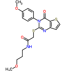 6766-40-1  2-{[3-(4-methoxyphenyl)-4-oxo-3,4-dihydrothieno[3,2-d]pyrimidin-2-yl]sulfanyl}-N-(3-methoxypropyl)acetamide