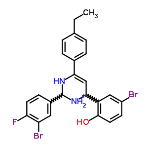 6776-37-0  2-(3-bromo-4-fluorophenyl)-6-(5-bromo-2-hydroxyphenyl)-4-(4-ethylphenyl)-1,2,3,6-tetrahydropyrimidin-1-ium