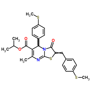 6998-31-8  1-metiletil-7-metil-5-[4-(metilsulfanil)fenil]-2-{[4-(metilsulfanil)fenil]metilideno}-3-oxo-2,3-dihidro-5H-[1,3]tiazolo[3,2-a]pirimidina-6-carboxilato