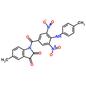 7006-85-1  5-methyl-1-({4-[(4-methylphenyl)amino]-3,5-dinitrophenyl}carbonyl)-1H-indole-2,3-dione