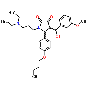 7017-61-0  5-(4-butoxyphenyl)-1-[3-(diethylamino)propyl]-4-[hydroxy(3-methoxyphenyl)methylidene]pyrrolidine-2,3-dione