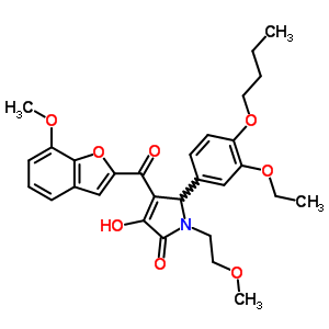 7051-20-9  5-(4-butoxy-3-ethoxyphenyl)-3-hydroxy-4-[(7-methoxy-1-benzofuran-2-yl)carbonyl]-1-(2-methoxyethyl)-1,5-dihydro-2H-pyrrol-2-one