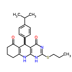 7062-31-9  5-[4-(1-methylethyl)phenyl]-2-(propylsulfanyl)-5,8,9,10-tetrahydropyrimido[4,5-b]quinoline-4,6(1H,7H)-dione
