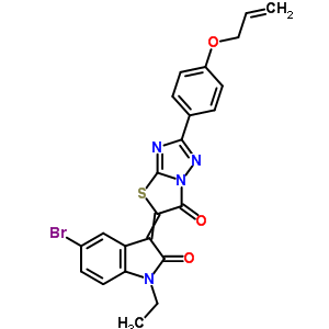 7066-78-6  5-bromo-1-ethyl-3-{6-oxo-2-[4-(prop-2-en-1-yloxy)phenyl][1,3]thiazolo[3,2-b][1,2,4]triazol-5(6H)-ylidene}-1,3-dihydro-2H-indol-2-one