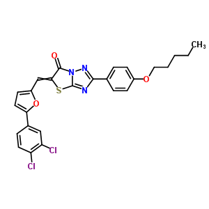 7066-94-6  5-{[5-(3,4-dichlorophenyl)furan-2-yl]methylidene}-2-[4-(pentyloxy)phenyl][1,3]thiazolo[3,2-b][1,2,4]triazol-6(5H)-one