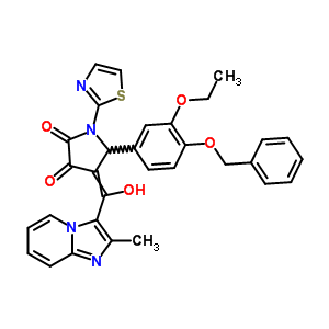7067-23-4  5-[4-(benzyloxy)-3-ethoxyphenyl]-4-[hydroxy(2-methylimidazo[1,2-a]pyridin-3-yl)methylidene]-1-(1,3-thiazol-2-yl)pyrrolidine-2,3-dione