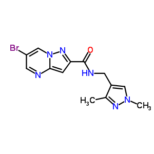 7168-22-1  6-bromo-N-[(1,3-dimethyl-1H-pyrazol-4-yl)methyl]pyrazolo[1,5-a]pyrimidine-2-carboxamide