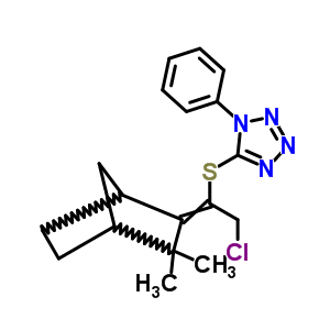 7235-35-0  5-{[2-chloro-1-(3,3-dimethylbicyclo[2.2.1]hept-2-ylidene)ethyl]sulfanyl}-1-phenyl-1H-tetrazole