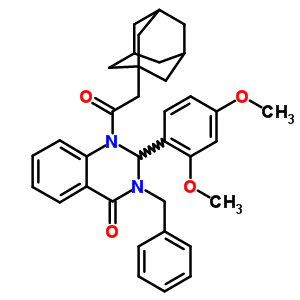136009-63-7  3-benzyl-2-(2,4-dimethoxyphenyl)-1-(tricyclo[3.3.1.1~3,7~]dec-1-ylacetyl)-2,3-dihydroquinazolin-4(1H)-one