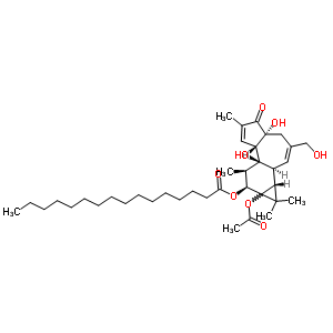 20839-12-7;87084-56-8  (1aR,1bS,4aR,7aS,7bS,8R,9S)-9a-(acetyloxy)-4a,7b-dihydroxy-3-(hydroxymethyl)-1,1,6,8-tetramethyl-5-oxo-1a,1b,4,4a,5,7a,7b,8,9,9a-decahydro-1H-cyclopropa[3,4]benzo[1,2-e]azulen-9-yl hexadecanoate